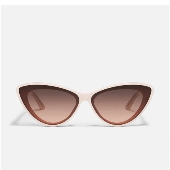 *NEW!* Quay Australia Tempted Pointy Cat Eye Sunglasses - Champagne/Brn Fawn